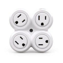 360 Electrical White Plastic Revolve Basic Multi-Outlet Grounded 4 Outlets Tap