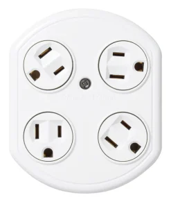 360 Electrical White Plastic Revolve Basic Multi-Outlet Grounded 4 Outlets Tap