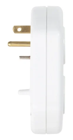 360 Electrical White Plastic Revolve Basic Multi-Outlet Grounded 4 Outlets Tap