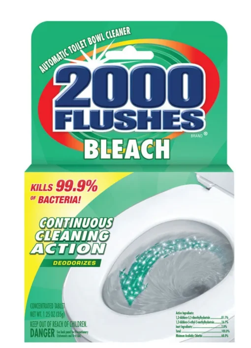 2000 Flushes Clean Scent Automatic Toilet Bowl Cleaner 1.25 oz. Tablet (Pack of 12)