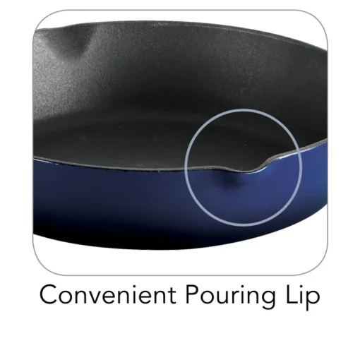 10 in Enameled Cast-Iron Series 1000 Skillet - Gradated Cobalt