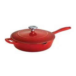 10 in Enameled Cast-Iron Series 1000 Covered Skillet - Gradated Cobalt