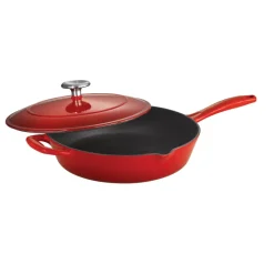 10 in Enameled Cast-Iron Series 1000 Covered Skillet - Gradated Cobalt