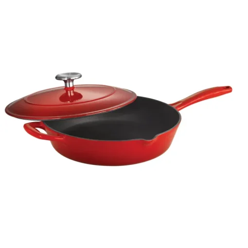 10 in Enameled Cast-Iron Series 1000 Covered Skillet - Gradated Cobalt