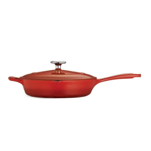 10 in Enameled Cast-Iron Series 1000 Covered Skillet - Gradated Cobalt