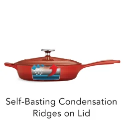 10 in Enameled Cast-Iron Series 1000 Covered Skillet - Gradated Cobalt