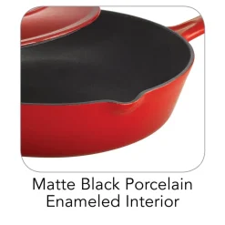 10 in Enameled Cast-Iron Series 1000 Covered Skillet - Gradated Cobalt