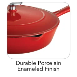 10 in Enameled Cast-Iron Series 1000 Covered Skillet - Gradated Cobalt