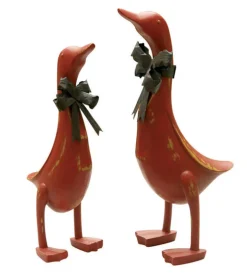 Ace Resin/Steel Red Duck Statue (Pack of 2)
