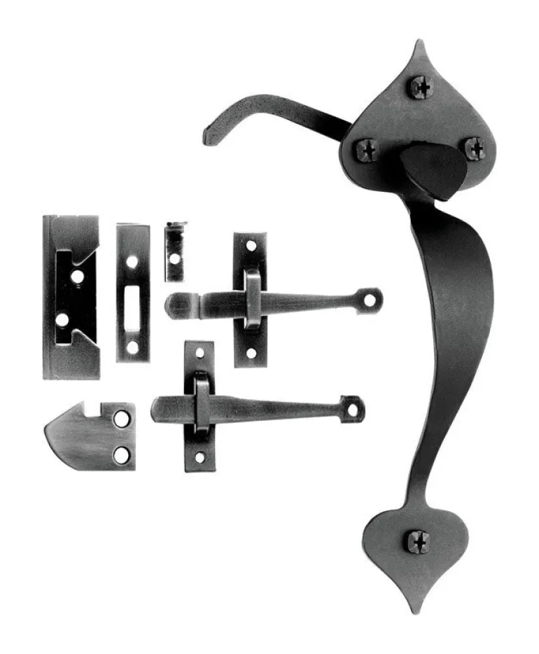 Acorn Matte Black Forged Iron Rim Latch