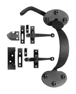 Acorn Matte Black Forged Iron Rim Latch