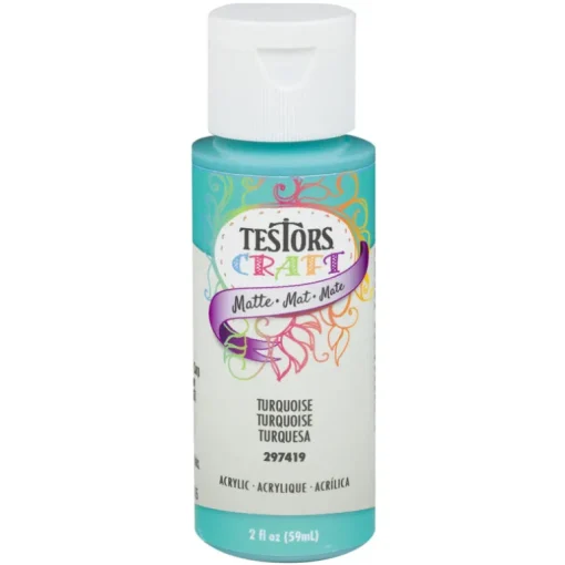 Acrylic Craft Paint, Matte Turquoise, 2-oz.