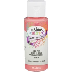 Acrylic Craft Paint, Matte Coral Cover, 2-oz.