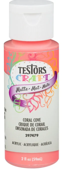 Acrylic Craft Paint, Matte Coral Cover, 2-oz.