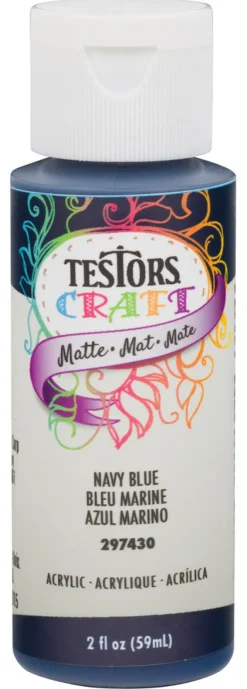Acrylic Craft Paint, Matte Navy Blue, 2-oz.