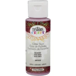 Acrylic Craft Paint, 2-oz., Glitter Burst Red Rocket