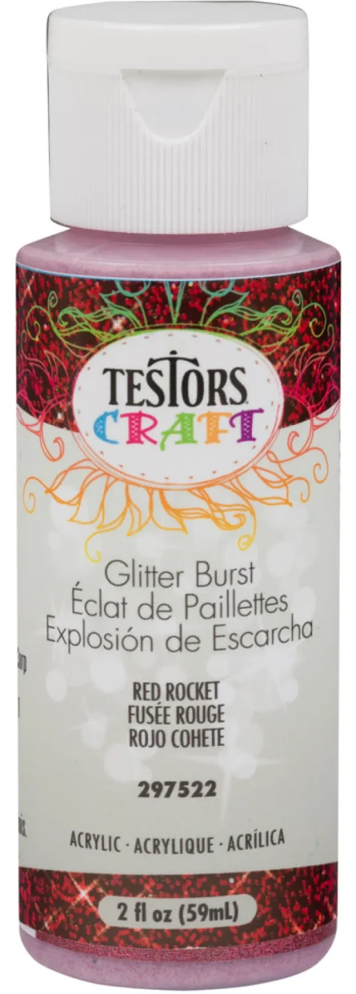 Acrylic Craft Paint, 2-oz., Glitter Burst Red Rocket