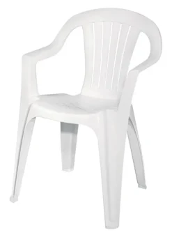 Adams 1 White Polypropylene Stackable Chair White