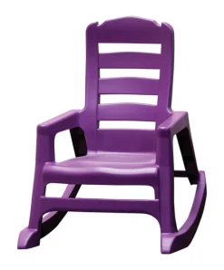 Adams & Co Bright Violet Polypropylene Stackable Kid's Rocking Chair 26.5 L x 28.8 H x 22.25 W in.