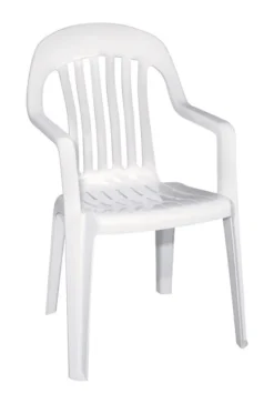 Adams 1 pc. White Polypropylene Frame High-Back Chair White