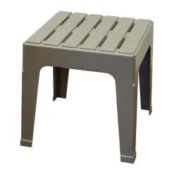 Adams Big Easy Square Gray Polypropylene Stackable Side Table