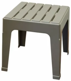 Adams Big Easy Square Gray Polypropylene Stackable Side Table