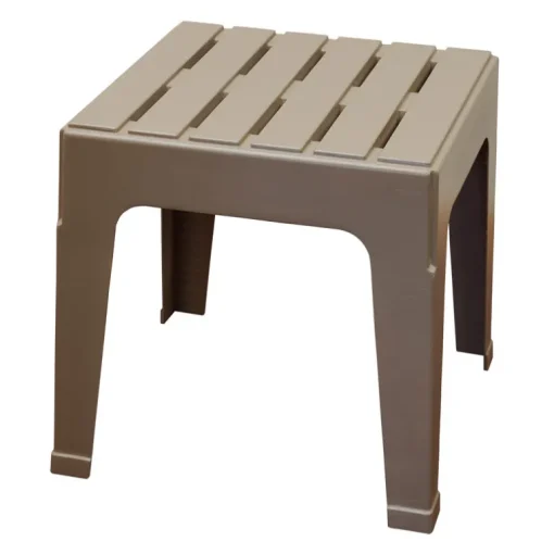 Adams Big Easy Square Portobello Polypropylene Stackable Side Table