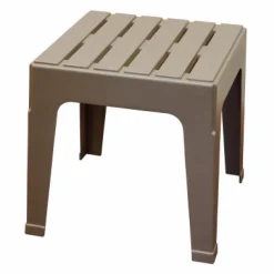 Adams Big Easy Square Portobello Polypropylene Stackable Side Table