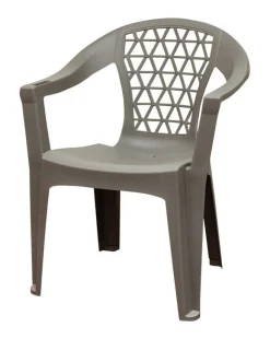 Adams Penza Gray Polypropylene Frame Stackable Chair