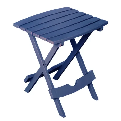 Adams Quik-Fold Patriotic Blue Rectangular Resin Folding Side Table