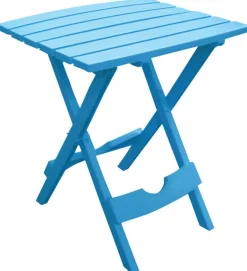 Adams Quik-Fold Pool Blue Rectangular Resin Folding Side Table