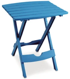 Adams Quik-Fold Pool Blue Rectangular Resin Folding Side Table