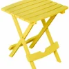 Adams Quik-Fold Rectangular Yellow Resin Folding Side Side Table