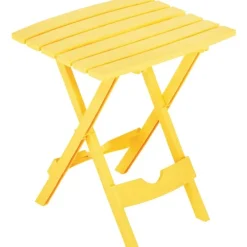 Adams Quik-Fold Rectangular Yellow Resin Folding Side Side Table