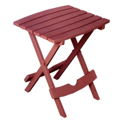 Adams Quik-Fold Rectangular Merlot Polyresin Side Table