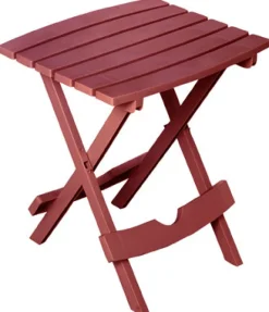 Adams Quik-Fold Rectangular Merlot Polyresin Side Table
