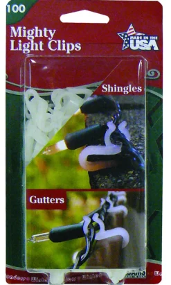 Adams White Plastic Gutter and Shingle Mount Patented Accessory Mighty Light Clip