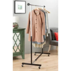 ADJ GARMENT RACK BLK/SLV