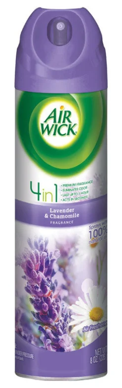 Air Wick 4in1 Lavender and Chamomile Scent Air Freshener Spray 8 oz. Liquid (Pack of 12)