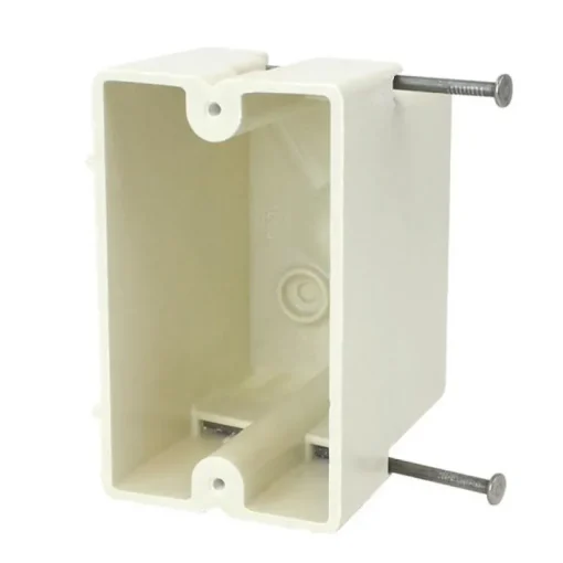 Allied Moulded FiberglassBOX New Work 18 cu in Rectangle Fiberglass 1 gang Switch Box Off White