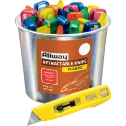 Allway 6 in. Retractable Utility Knife Assorted 25 pk (Pack of 25)
