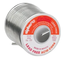 Alpha Fry 16 oz. Lead-Free Acid Core Wire Solder 0.125 in. Dia. Silver Bearing 1 pc.