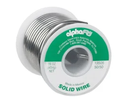 Alpha Fry 16 oz Solid Wire Solder 0.125 in. D Tin/Lead 50/50 1 pc