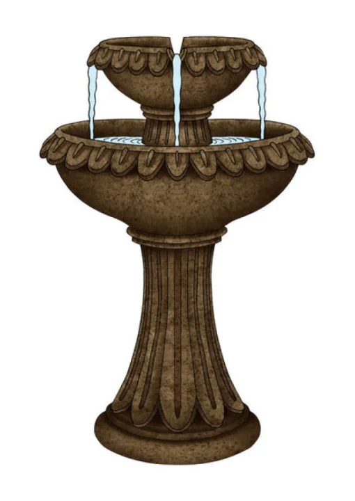 Alpine Polyresin Brown 24 in. H Pedestal Fountain