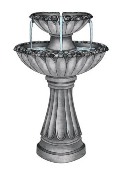 Alpine Polyresin Gray 24 in. H Pedestal Fountain
