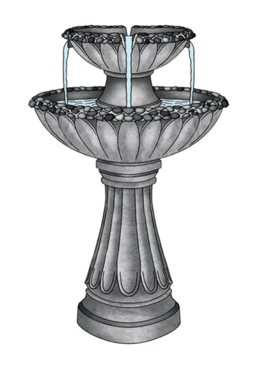 Alpine Polyresin Gray 24 in. H Pedestal Fountain