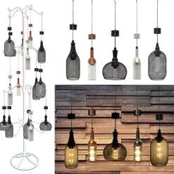 Alpine Assorted Glass 13 in. H Hanging LED Bulb Outdoor Solar Decor (Pack of 15)