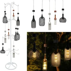 Alpine Assorted Glass 13 in. H Hanging LED Bulb Outdoor Solar Decor (Pack of 15)