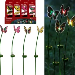 Alpine Assorted Plastic 24 in. H Butterfly Solar Garden Stake (Pack of 16)