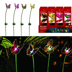 Alpine Assorted Plastic 24 in. H Butterfly Solar Garden Stake (Pack of 16)